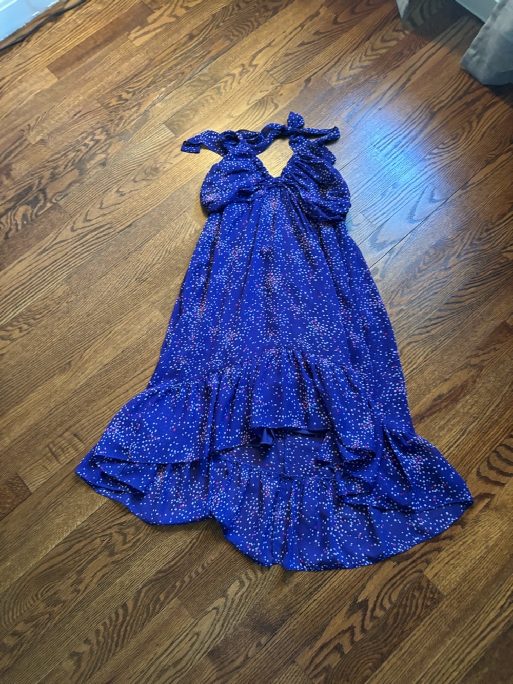 Forever 21 Deep Blue Halter Dress with Tie Neck
